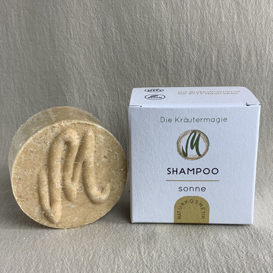 Die Kräutermagie - Festes Shampoo "Sonne" mit Brokkolisamenöl & gelber Tonerde