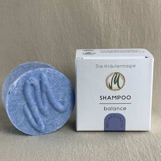 Die Kräutermagie - Festes Shampoo "Balance" mit Klettenwurzelöl & blauer Tonerde