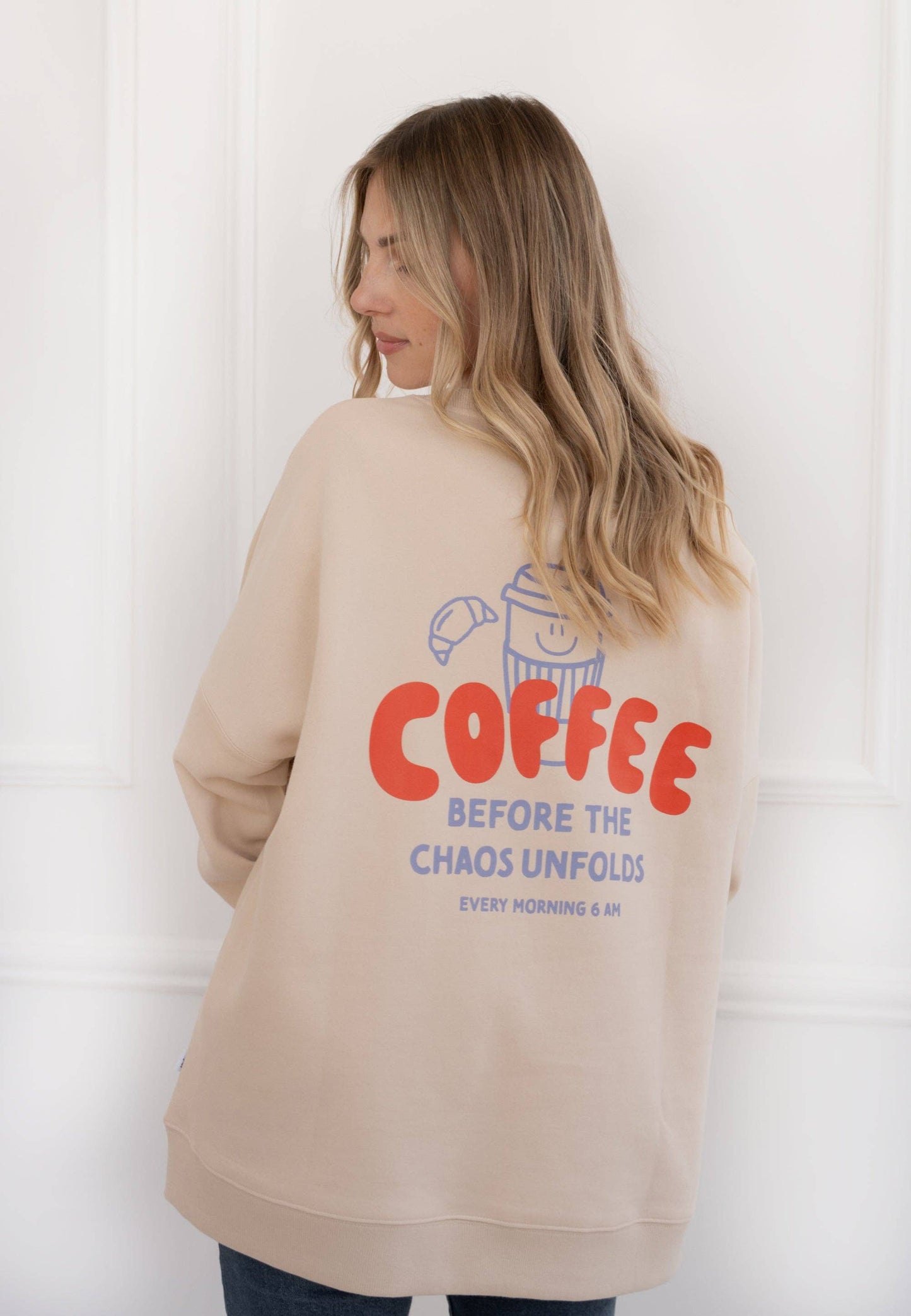 Erwachsenen Sweatshirt Beige Coffee