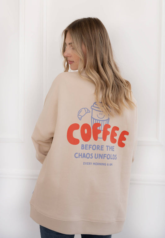 Erwachsenen Sweatshirt Beige Coffee