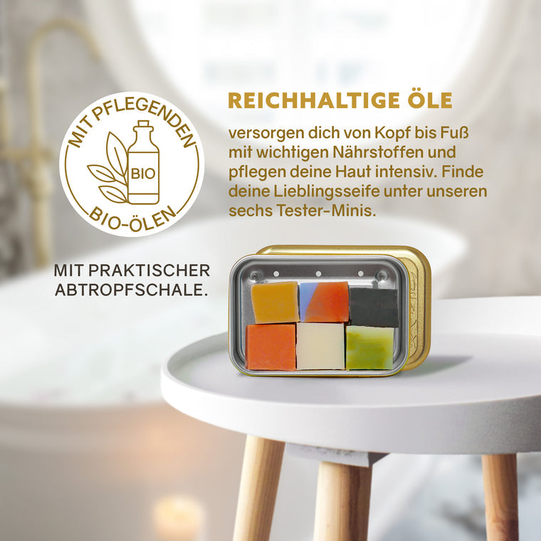 Puremetics Seifenminis mit Seifenbox "gold"